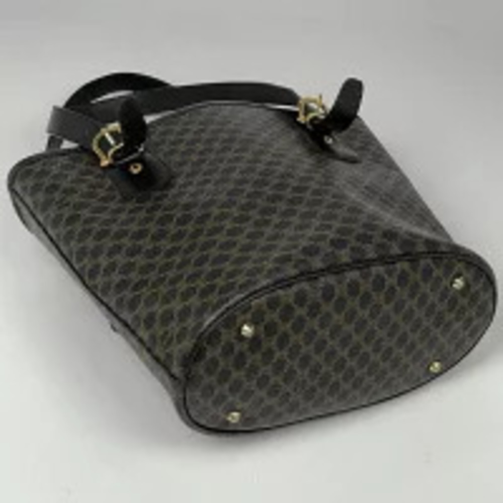 Celine brown Macadam tote canvas bag shoulder black